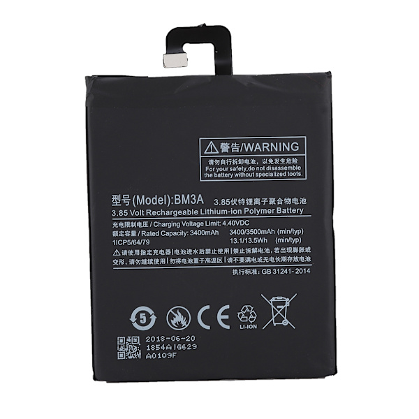 4.4V 3400mAh alkuperäinen vara-akku Xiaomi Note3 -puhelimeen