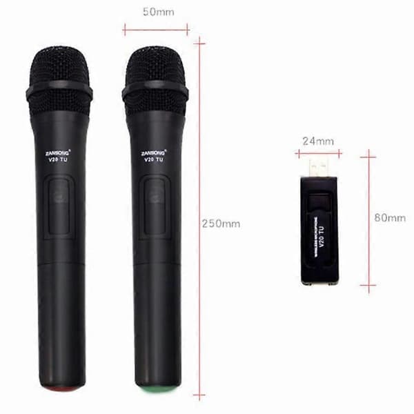 UHF USB 3,5 mm trådlös handhållen mikrofon