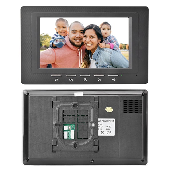 7-tums TFT LCD-videodörrtelefon Intercom Dörrklocka Kit 700TV Line Nattvision EU 100-240V