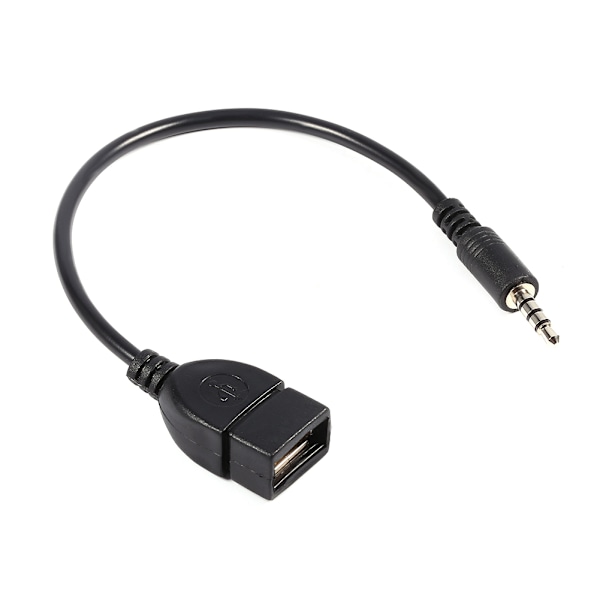 Konverteradapterkabel 3,5 mm han-lyd AUX-stik til USB 2.0 type A hun OTG