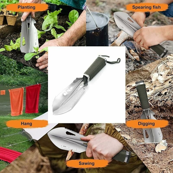 Ryggsäcksspade, Överlevnads Multiverktyg med Bärväska, Ergonomisk Design Rostfritt Stål Ultralätt Verktyg, Höghållfast Bekvämt Grepp för