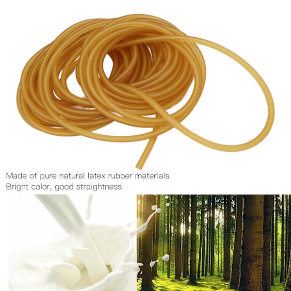 Latex Gummiband Gul Hög Elastisk Naturligt Gummirör för Slungor Gör Fitnessövningar Utomhusjakt 10 Meter