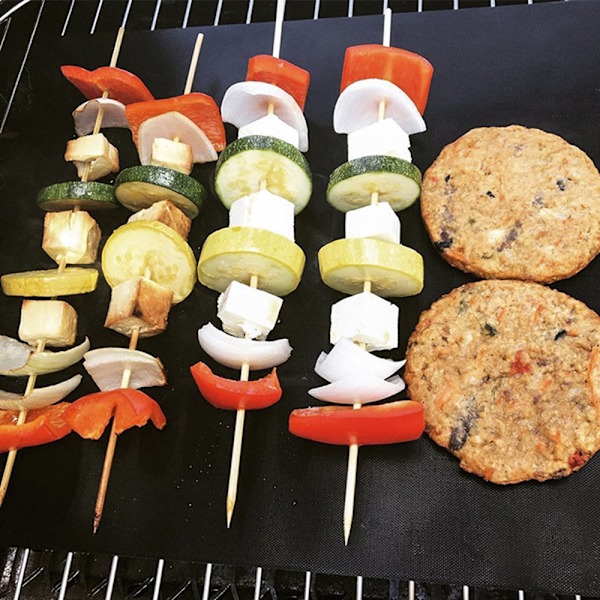 Grillmatta för utomhusbruk, multifunktionella PTFE-belagda grilltillbehör, non-stick grillark för säker grillupplevelse, 3 st