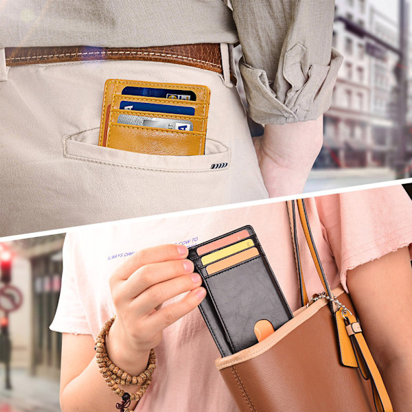Herr läder korthållare, RFID anti-stöld borste
