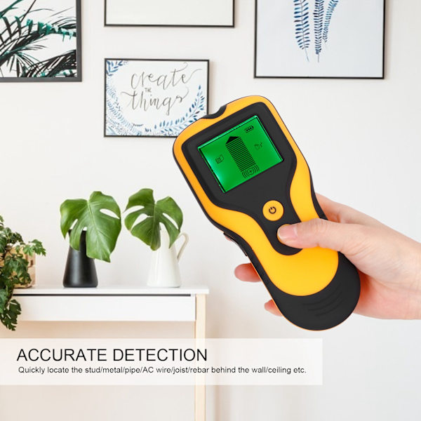 3 i 1 Vægscanner Finder Multifunktionel Bærbar LCD Digital Vægstift Metal Træ Stud Detektor Gul