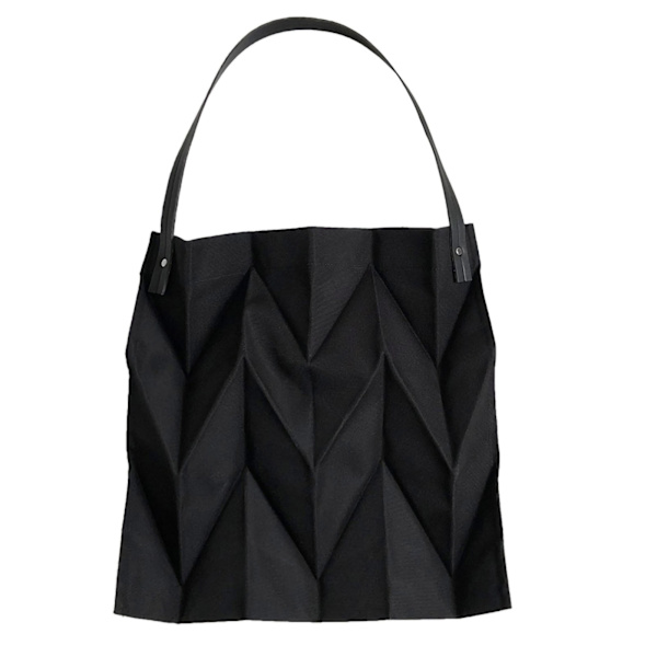 Återanvändbar Tote Bag Stor Kapacitet Mode Polyline Design Shopping Väska för Hem Resor Kontor Svart
