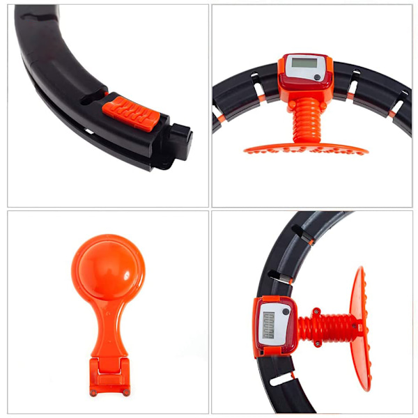 Magnetlås Smart Viktad Hula Hoop, Träningsredskap Infinity Hoop, Magmuskeltränare, Massagefunktion, Tysta Lager, Justerbar Viktboll,