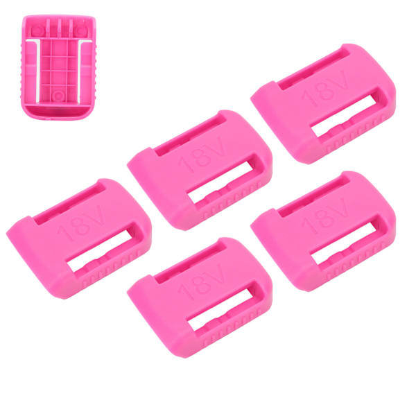 5 stk. 14V-60V Batteriholder Montering Hylde Stativ Stativ Slots Hanger Spænde Pink