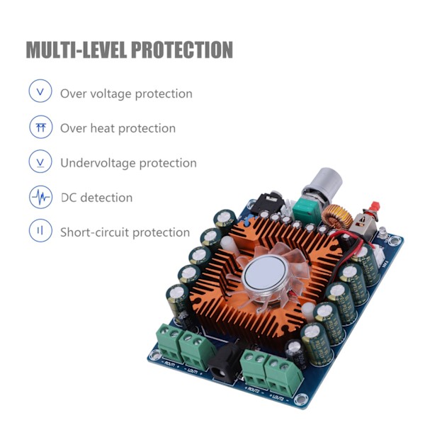 4 Kanaler 4*50W Stor Effekt HiFi Förstärkare Kretskort IC Smart Kylning Digital Förstärkare Kretskort