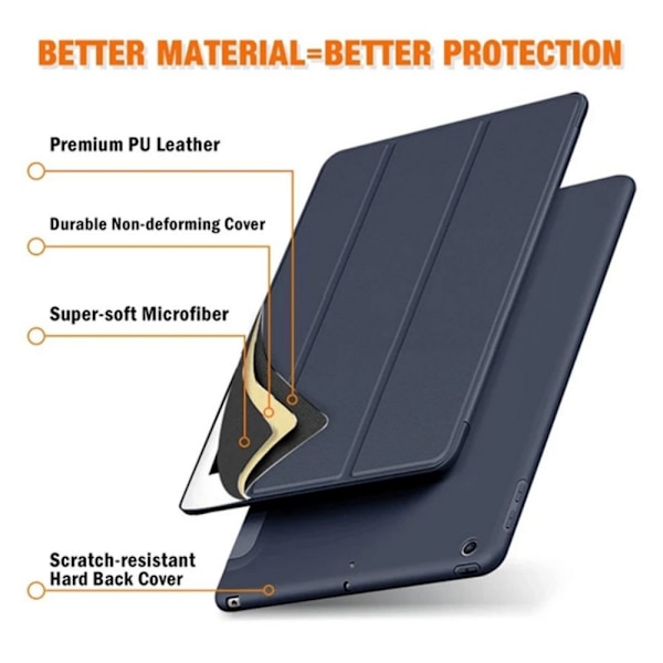 Skyddande helkroppsskydd för iPad 10:e generationen, ultratunn lätt flexibel mjuk TPU-baksida kompatibelt iPad-fodral med automatisk väckningsfunktion,