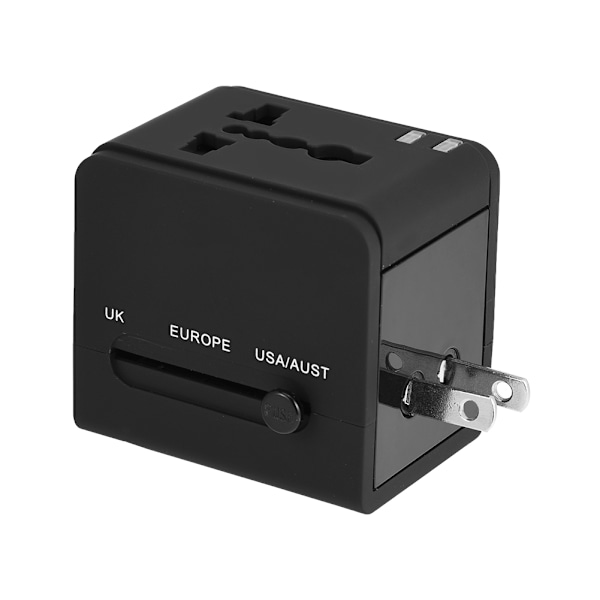 Allt-i-ett universell snabbladdningsadapter resevägguttagsomvandlare med 2 USB-portar