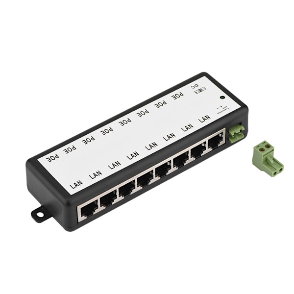 8-kanals POE-strömförsörjningsmodul POE-injektor Ethernet-adapter för IP-kamera 802.3af-enhet