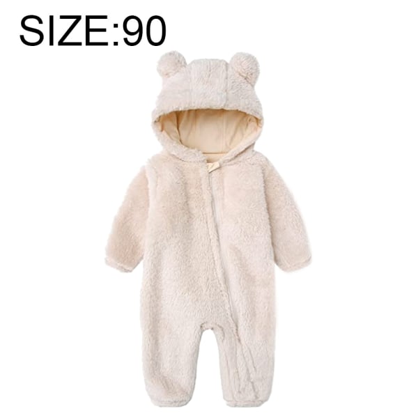 Newborn Baby Jumpsuit Hooded Fleece Rompers Långärmad Onesie