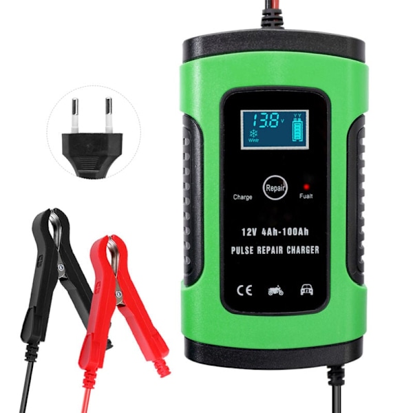 Effektiv Batteriladdare Underhållare, 12V 6Amp för Bred Användning, med Flera Skydd och Lättanvänd LCD-Display, Komplett med Intelligent