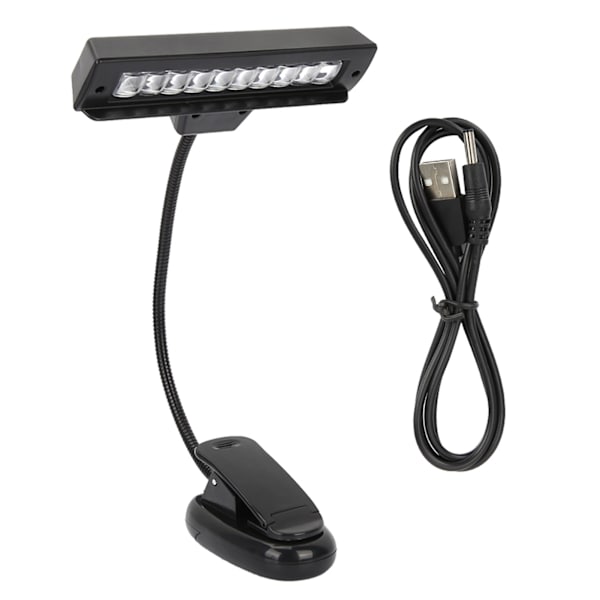 Bärbar orkester notställ ljus flexibel hals klämma på USB läsning LED-lampa