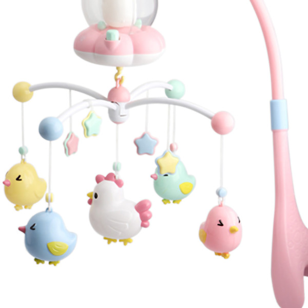 Baby Musical Crib Mobile med nattlys Multifunksjonell Rotati