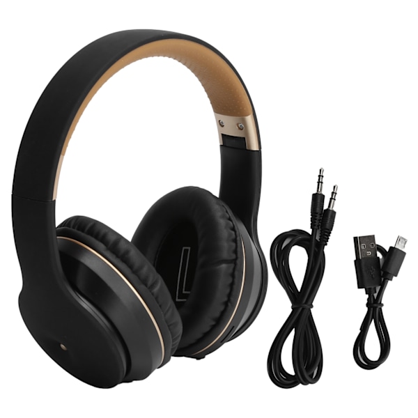 Foldbar trådløs Bluetooth 5.0 Gaming Headset ABS Over‑Ear Computer Hovedtelefoner Stereo
