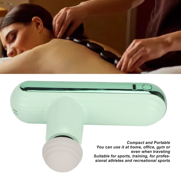 Muskelmassager Lav Støj 4 Hastigheder Genopladelig Bærbar Dybdevæv Afslappende Håndholdt Massager til Ryg Nakke Krop Grøn
