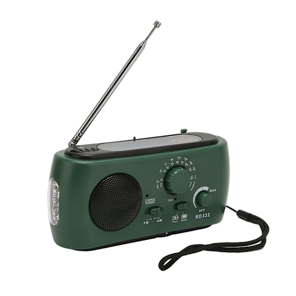 Aurinkokäyttöinen käsikampi radio monitoiminen ladattava hätäradio taskulampun toiminnolla ulkoilmaan retkeilyyn