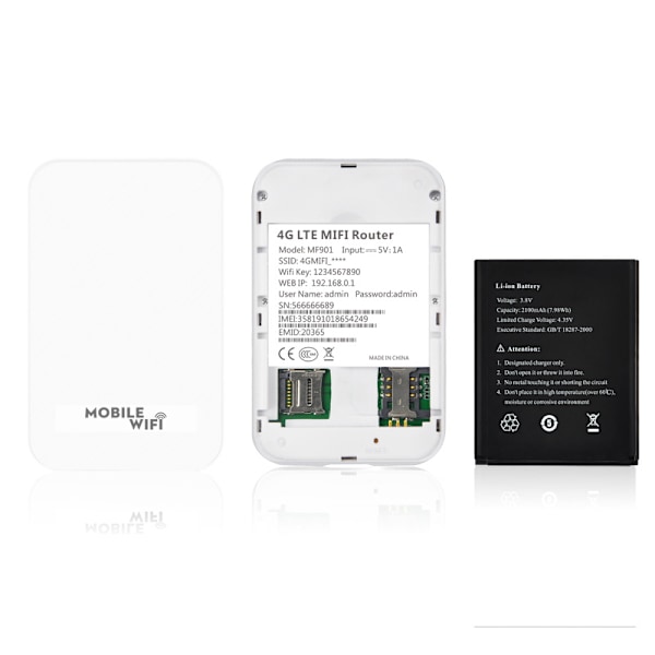 Bärbar 4G LTE Mobilt Hotspot med SIM-kortplats, Batteridriven för Sömlös Anslutning