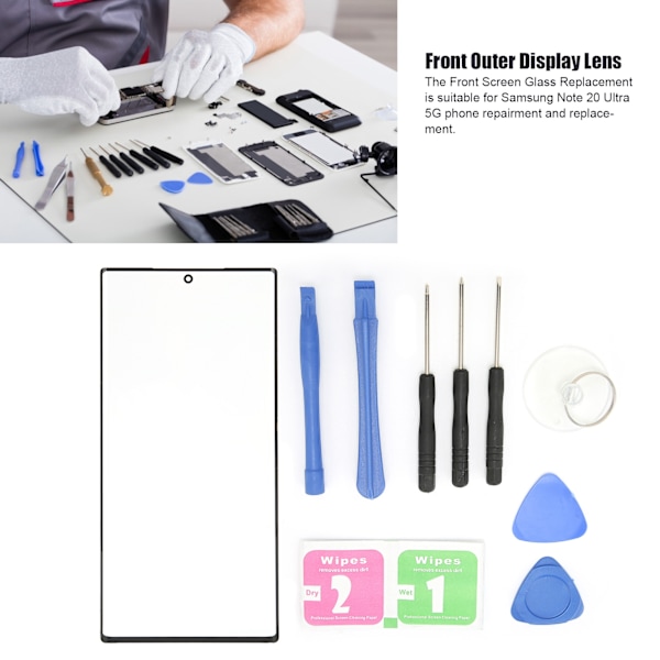 Front Outer Screen Glass Phone Outer Display Lens Reparation OCA Tape til Samsung Note 20 Ultra 5G