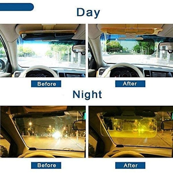 Glow Shield, Bländskydd för oavbruten körning dag och natt, Solskydd Anti-UV Block Icke-bländande glasögon, Universell storlek Fingeravtrycksresistent