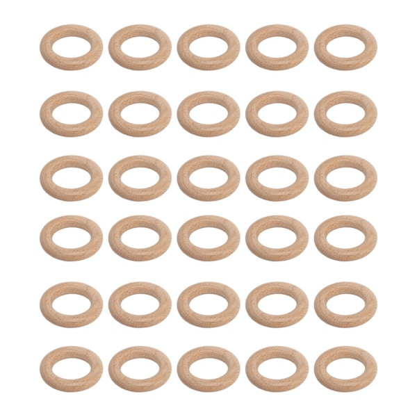 30 st träringar ofärdiga robusta bok fint polerade enkla färgläggning makraméringar för hantverk DIY-dekoration