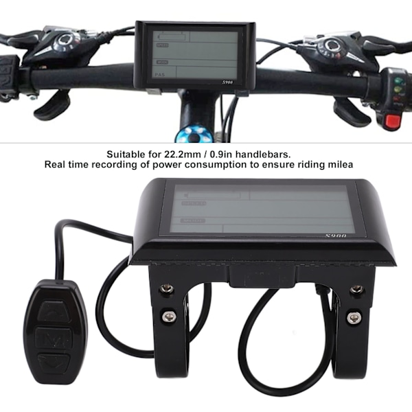 36V 48V Elektrisk cykel LCD S900 Display Kontrollpanel Vattentät LCD-skärmmätare för elcykel (protokoll 2)