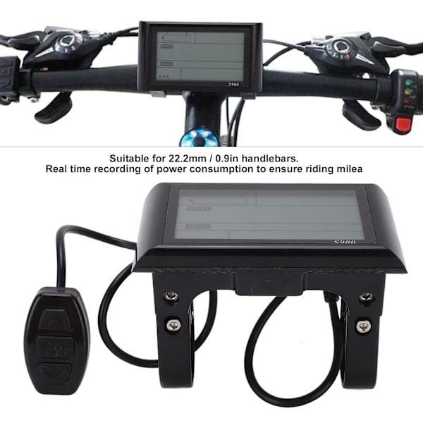 36V 48V Elektrisk Cykel LCD S900 Display Kontrolpanel Vandtæt LCD Display Meter til Elektrisk Cykel (Protokol 2)