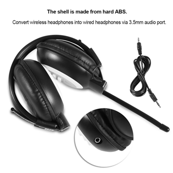 Over Ear Foldable Trådløs Kablet Hodetelefon Støydempende HiFi Hodesett FM-radio med LCD