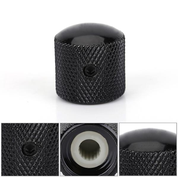 4 stk. holdbare kuppelknotter Volum Tone Control Erstatningsdeler for Elektrisk Gitar Bass(Svart)