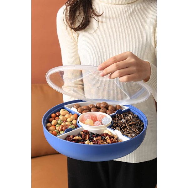 Återanvändbar snackbehållare med portionskontroll för snacksbricka, högkvalitativ livsmedelsgodkänd plast