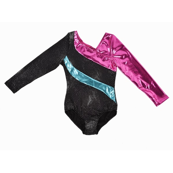 Flickor Sport Gymnastik Leotard Kläder Bekväma Elastiska Långärmad Danskläder (7-8 år)