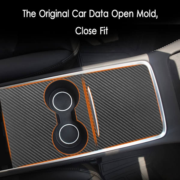 Tesla Model 3 Model Y 2021 2022 2023 Center Console Wrap Kit Carbon Fiber Console Cover Interior Decoration Wrap Kit för Tesla Tillbehör (Matte