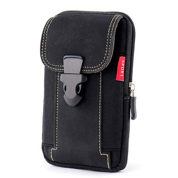 canvas mobile phone bag wear belt vertical mobile phone cover