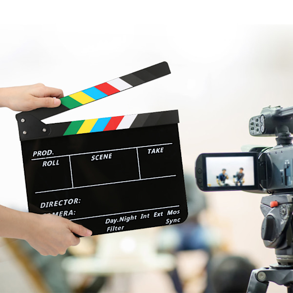 30x25CM Ohjaajan videokohtaus Clapperboard Ammattimainen elokuvaelokuvan toimintataputusväline Akryyli