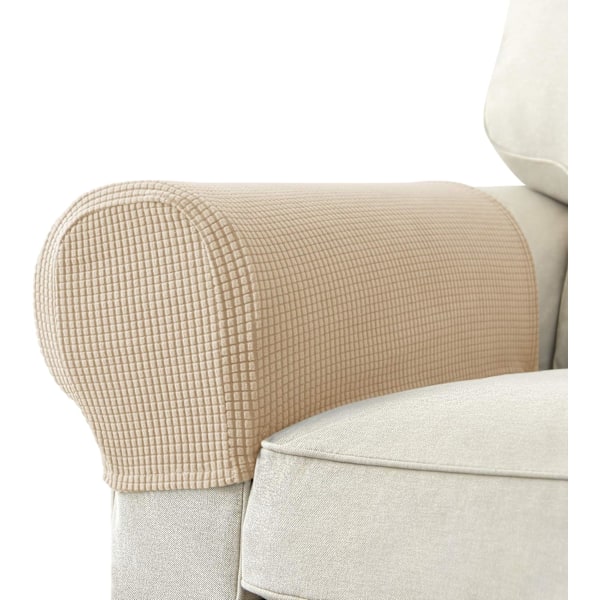 Sett med 2 Jacquard Stretch Sofa Armchair Armrest Covers Anti-Slip Furniture Protector Armrest Slipcovers for Sofa Recliner