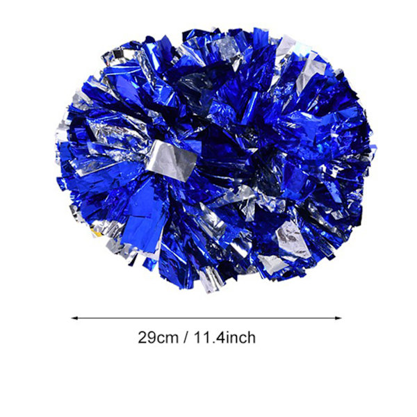 Hejaklacksledare Aerobics Pom Poms Pompoms för Dansfest Skolsports Tävling (Silver  Blå)