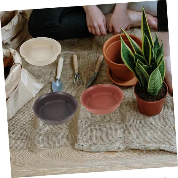 2 stk. underskåle af plast, kompatible med potter, til dræning, genanvendelige, til indendørs og udendørs blomsterbaser