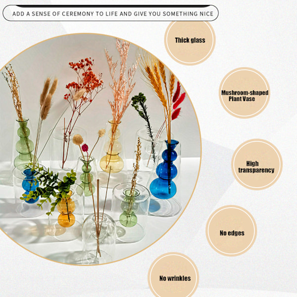 Modern Glasblomvas, Hemmakontorsdekorationsvas För Att Förbättra Ditt Utrymme, Inkludera Modern Stil Och Funktion Med Detta Utsökta Glas,