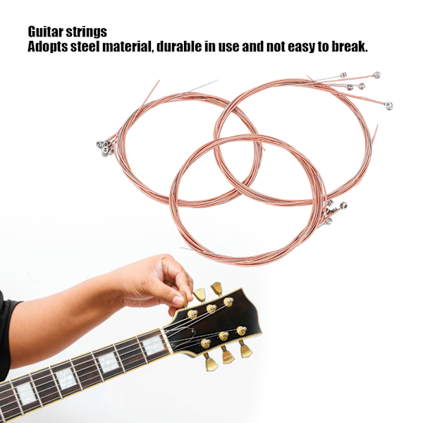 3Set Universal Steel Acoustic Folk Guitar Strings Replacement Musical Instrument Accessories3Set Rose Copper Strings
