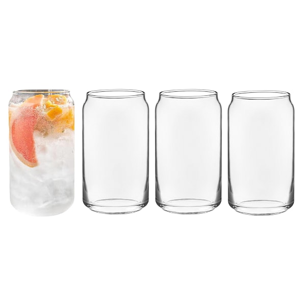 Klassiska ölglas i pintstorlek formade som läskburkar, blyfritt glas, fryssäkra för kylda drycker