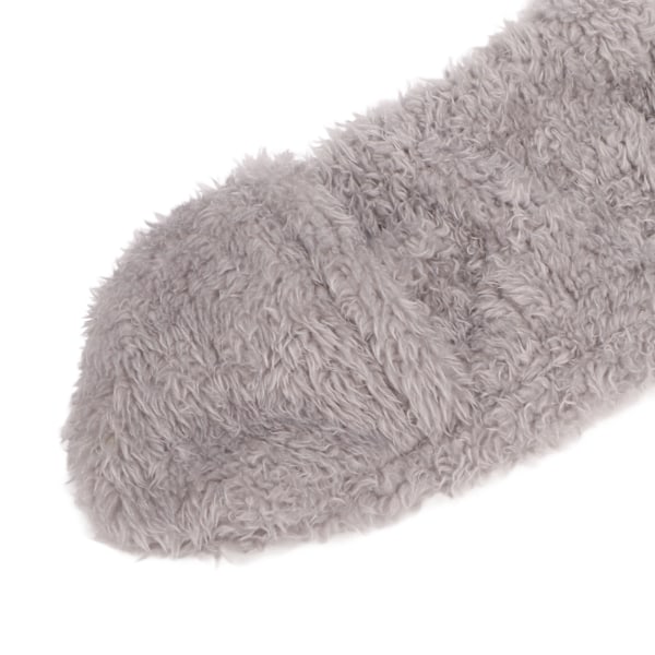 Over Knee Fuzzy Socks Vinter Hjem Sove Myk Tykk Pustende Plysj Strømper Benvarmer Grå