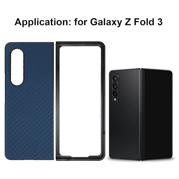 Puhelimen kotelo taittuva matkapuhelimen suojakotelo Täydellinen suoja Galaxy Z Fold 3:lle Hiilikuitutekstuurista sininen