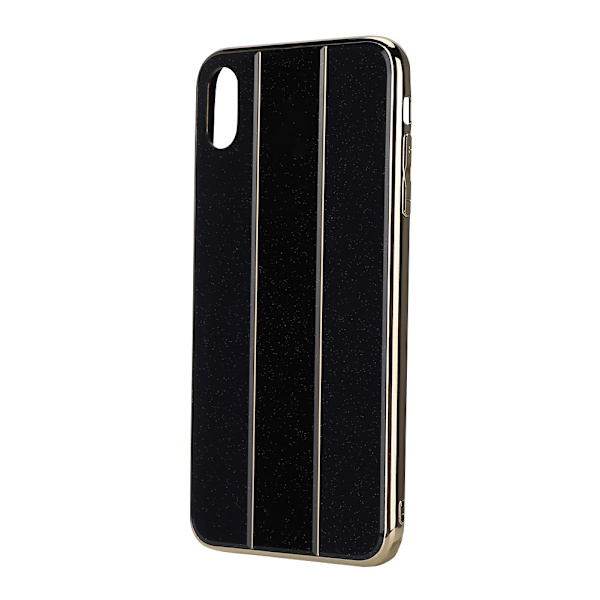 Elektroplet blødt gummi + plexiglas linse mobiltelefon covers til iPhone XS max (sort)