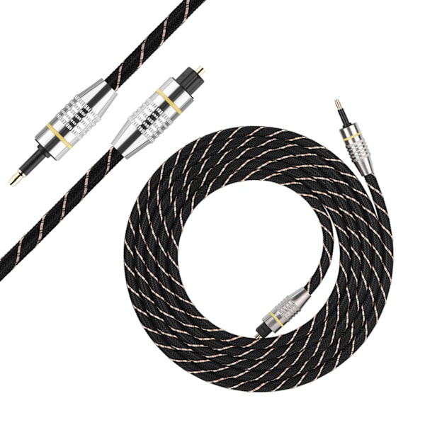 Toslink till Mini Plug 3,5 mm optisk fiber digital ljudkabel SPDIF guldpläterad kontakt 2m