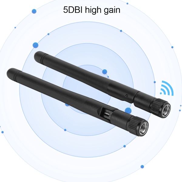 2 stk Wifi-antenne 2,4G 5G DualBand trådløs ruting nettverkskort antenner 5DBI 11CM
