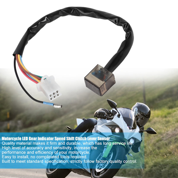 Universell motorcykel LED digital växelindikator hastighetsväxlingskopplingsspakssensor tillbehör