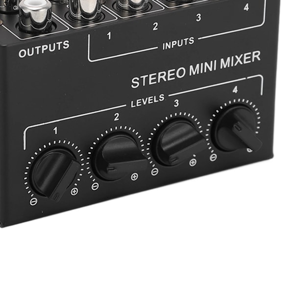 Stereo Mixer Passiv 4-kanals Audio Line Mini RCA Bærbar til Computer Telefon Tablet
