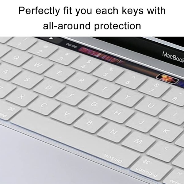 Ultra tunt tangentbordsskydd kompatibel med MacBook Pro med Touch Bar 13/15 tum (A1706 / A1707) skin -US layout